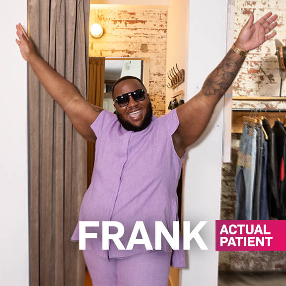 Frank is an actual patient. Individual results may vary. Frank was compensated for his time.