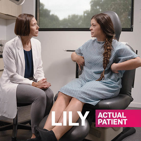 Lily is an actual patient. Individual results may vary. Lily was compensated for her time.